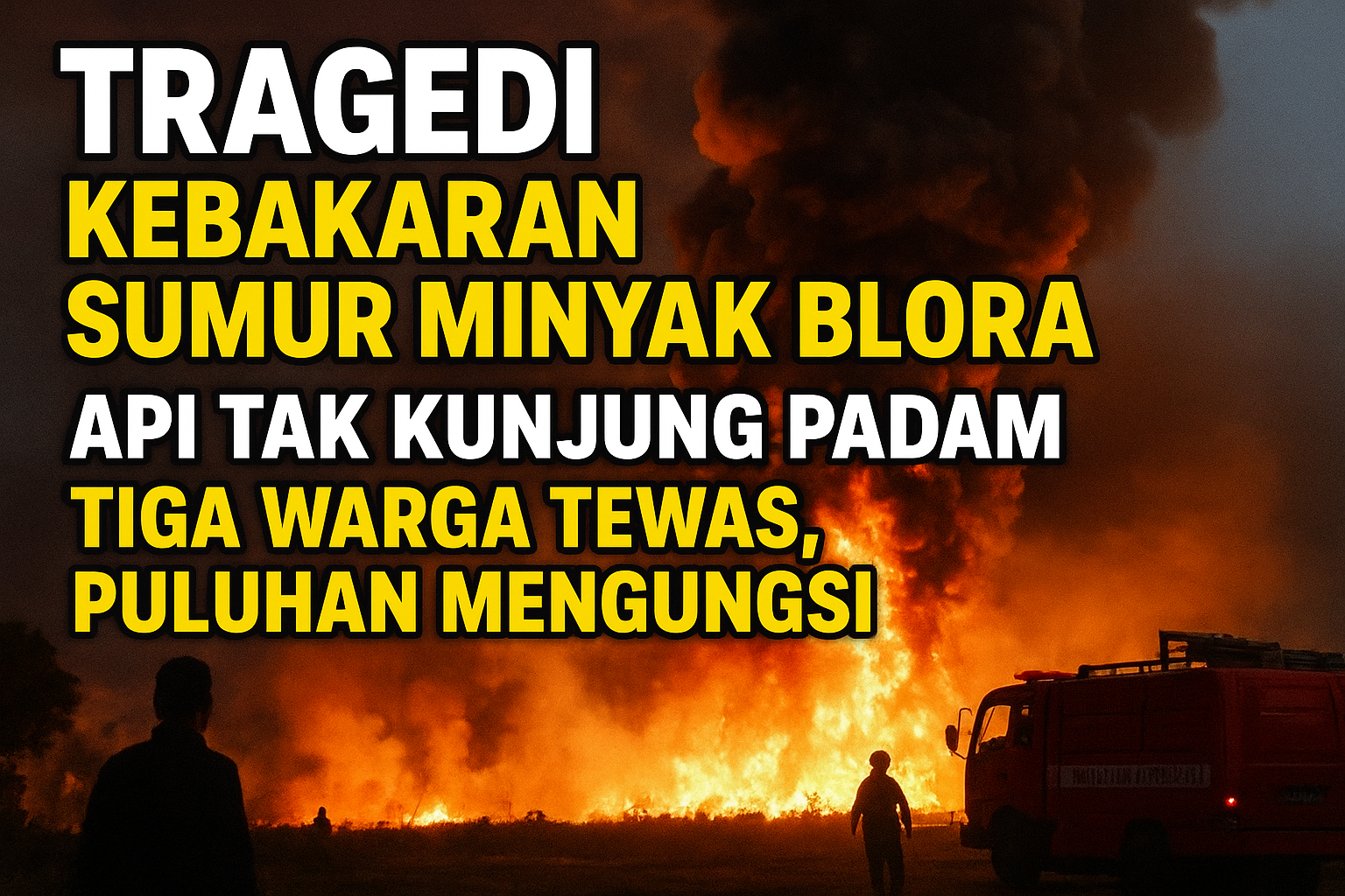 Tragedi Kebakaran Sumur Minyak Blora: Api Tak Kunjung Padam, Tiga Warga Tewas, Puluhan Mengungsi